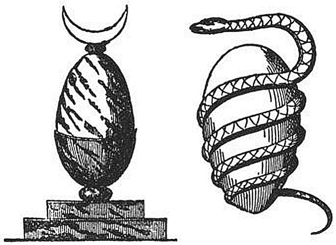 L'oeuf sacr de Heliopolis et l'oeuf de Typhon.