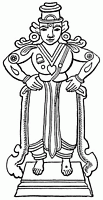 Vichnou, le dieu Mdiateur, portant un coeur suspendu  la poitrine.
