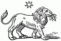Le dieu-soleil Mithra, représenté sous la forme d'un lion ayant une abeille à la gueule.