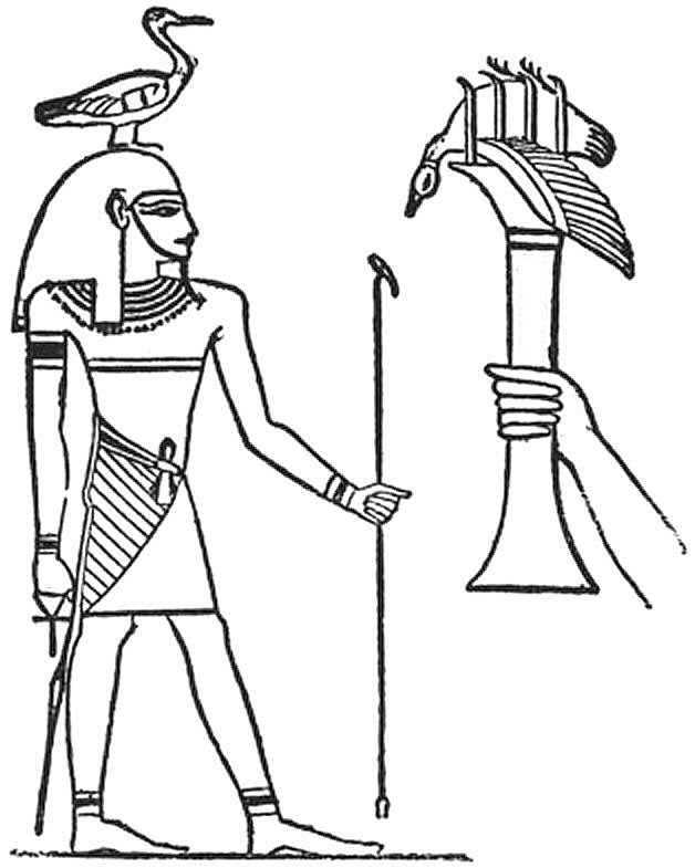 Le dieu �gyptien Seb et son symbole, l'oie.