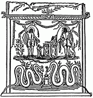 Culte Romain du feu et culte du serpent r�uni.