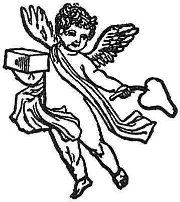 Cupidon avec le coeur symbolique.