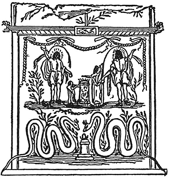 Le culte Romain du feu et le culte du serpent r�uni.
